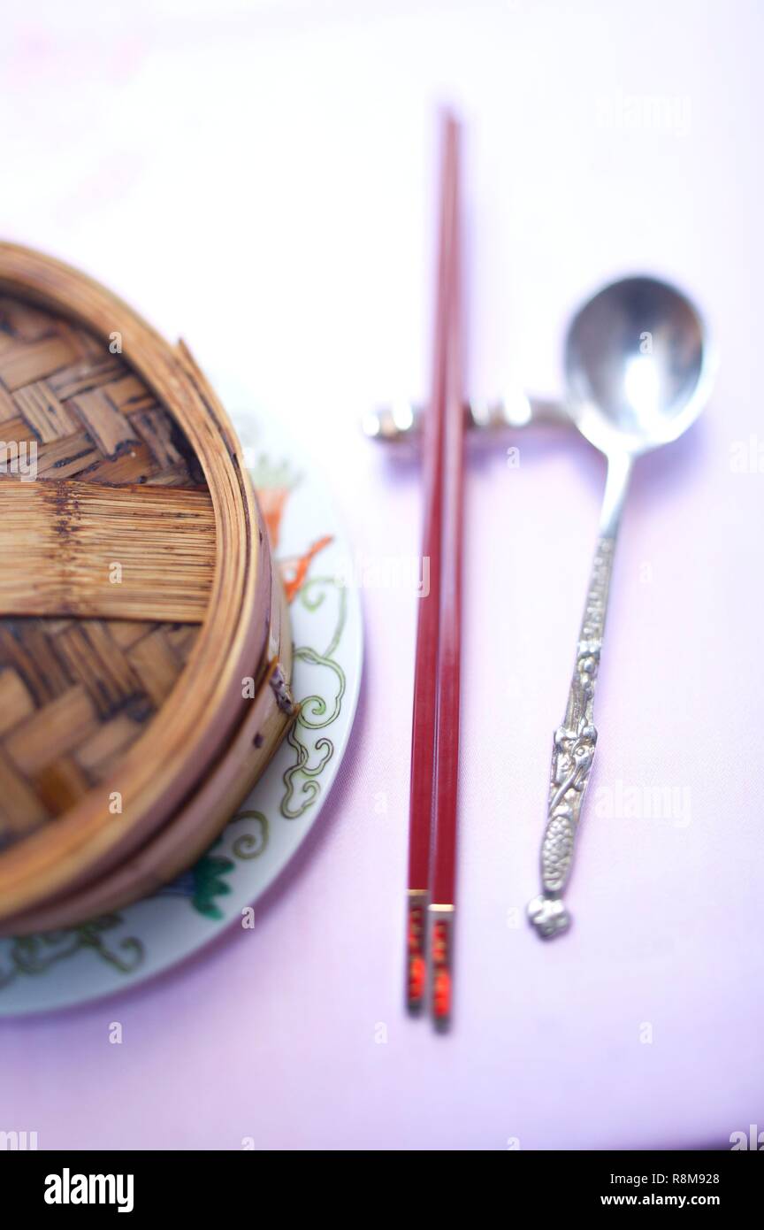 Frankreich, Paris, chinesisches Restaurant Chez Vong, die Tabellen Stockfoto