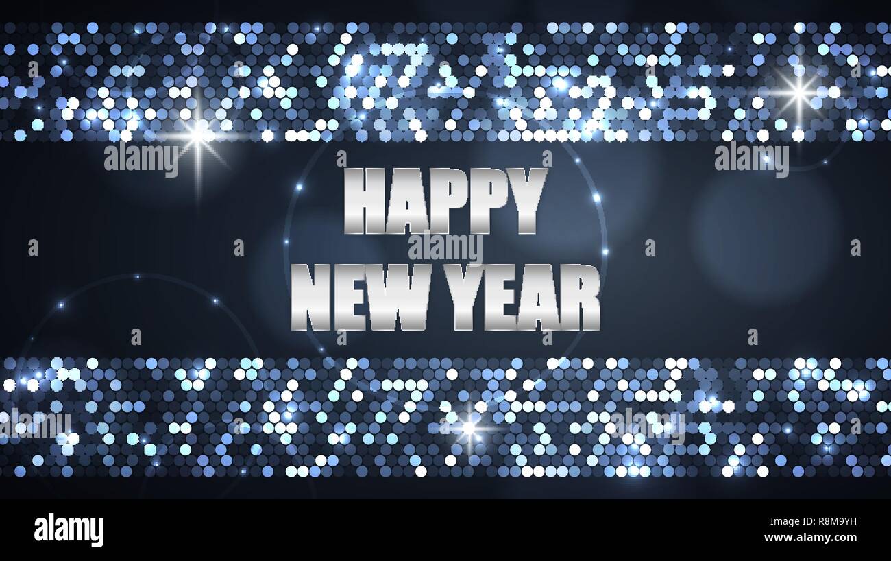Frohes Neues Jahr glitzernden Hintergrund. Vector Illustration der abstrakten Licht urlaub Hintergrund für ihre Grafik und Web Design Stock Vektor