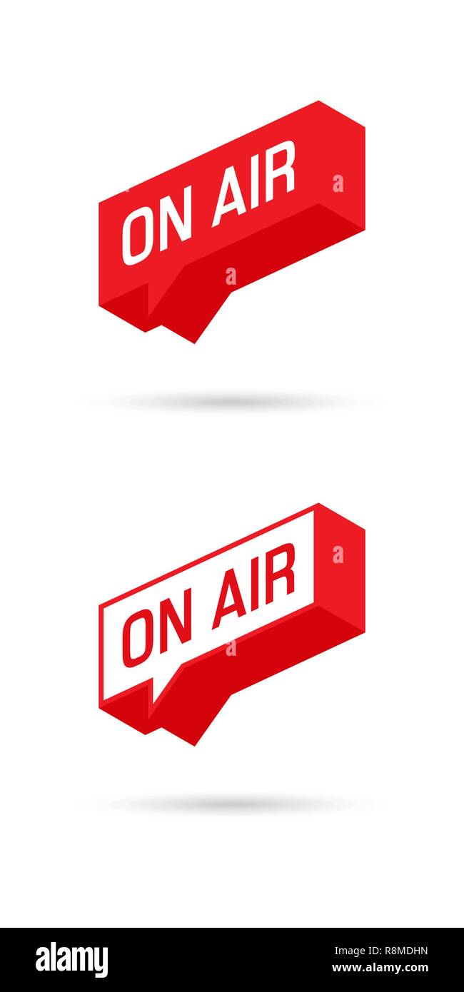 On Air Zeichen, Emblem, Logo. Live stream Symbol. Sprechblase. Illustrration on-air-Zeichen, Broadcast Media Sound, Radio und TV. Stock Vektor