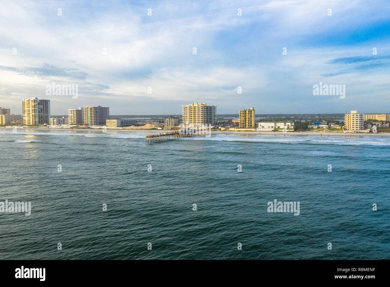 Luftaufnahme von Sunrise in Daytona Beach, Florida Stockfoto