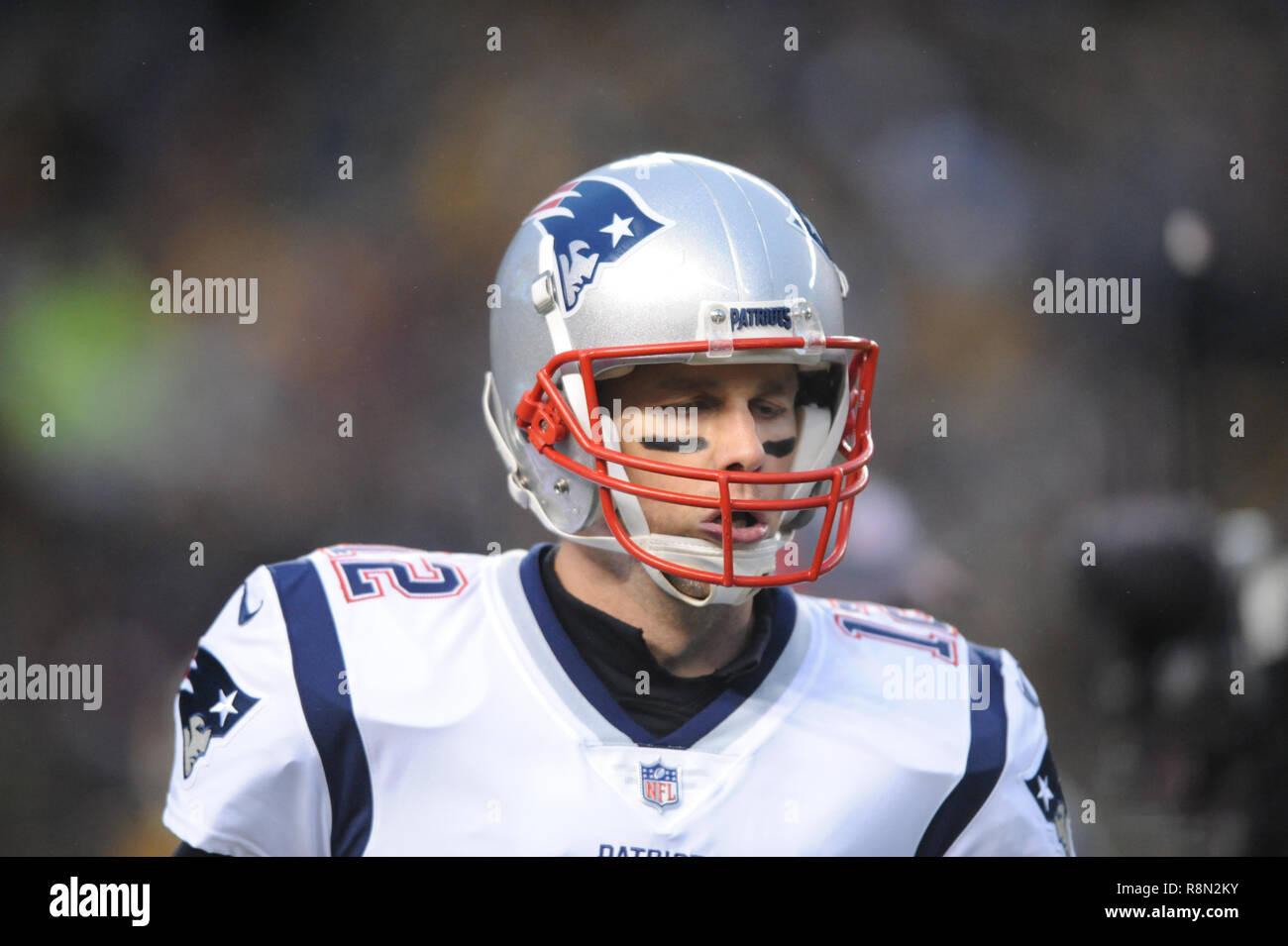 16. Dezember 2018: Patrioten #12 Tom Brady während der Pittsburgh Steelers vs New England Patriots Spiel am Heinz Feld in Pittsburgh, PA. Jason Pohuski/CSM Stockfoto