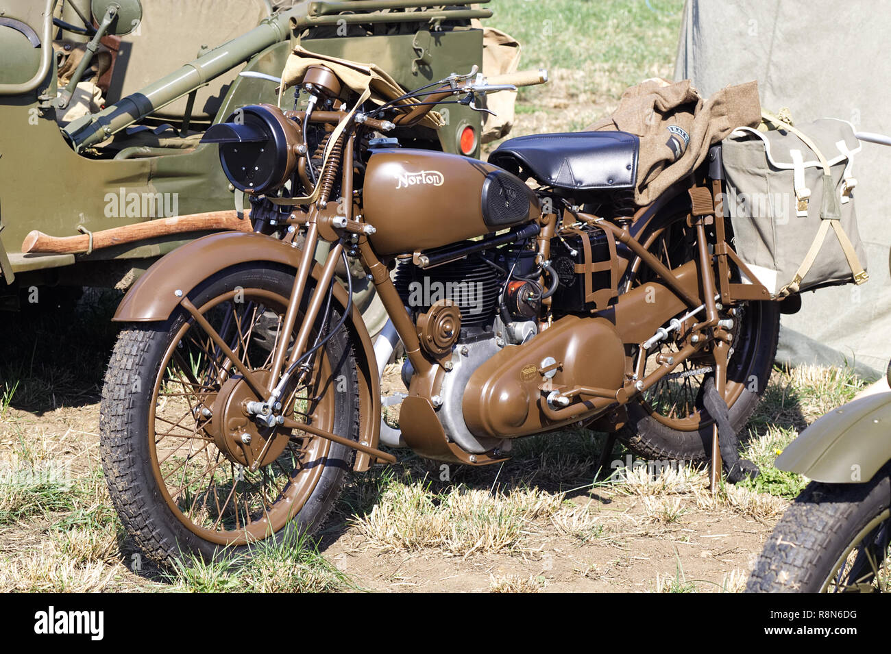 Norton 16H SOLO 500 ccm Motorrad durch die Königliche Korps der Verkehr, der zweite Weltkrieg, 1938 verwendet Stockfoto