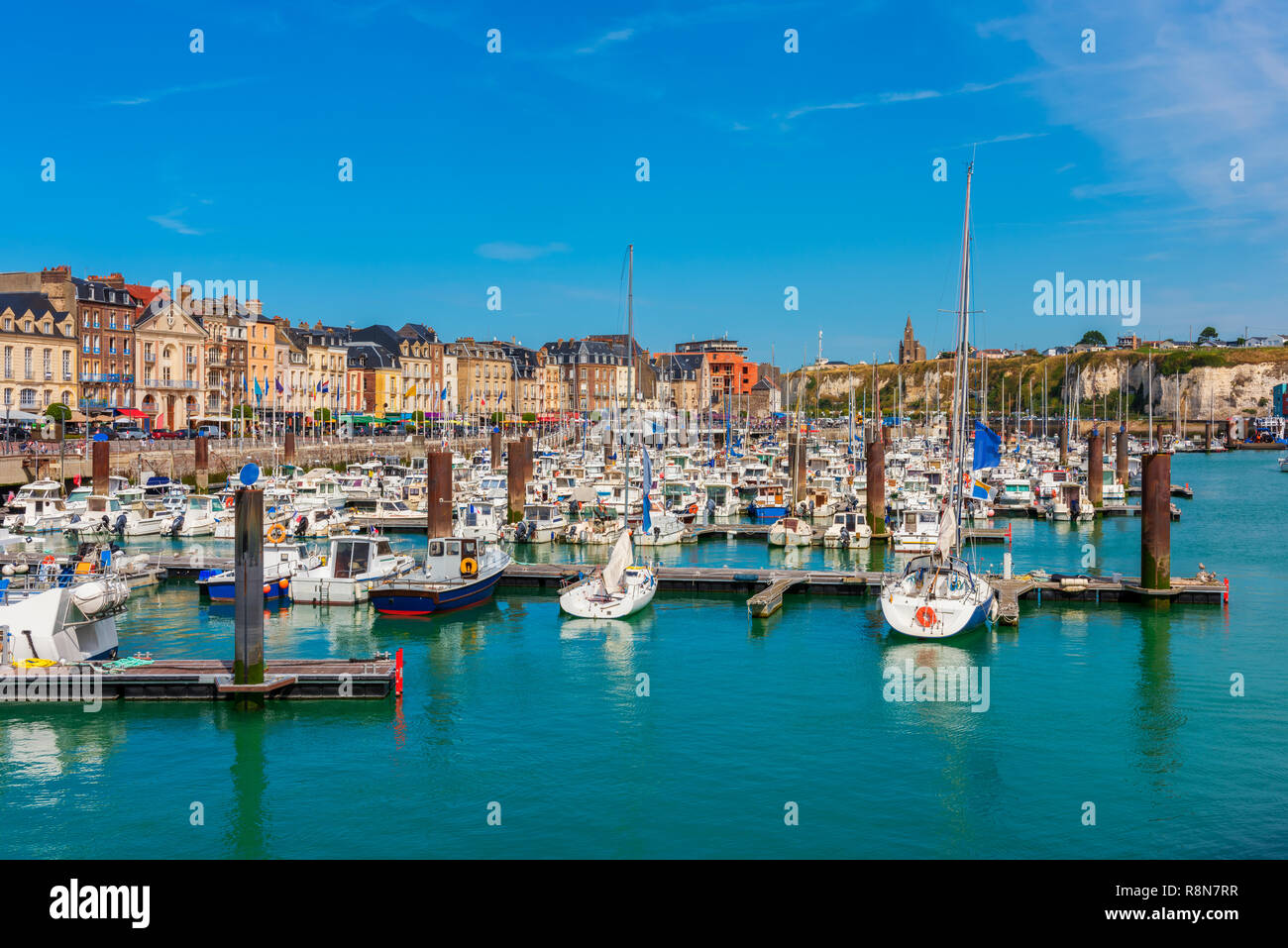 Marina in Dieppe Normandie Frankreich Stockfoto
