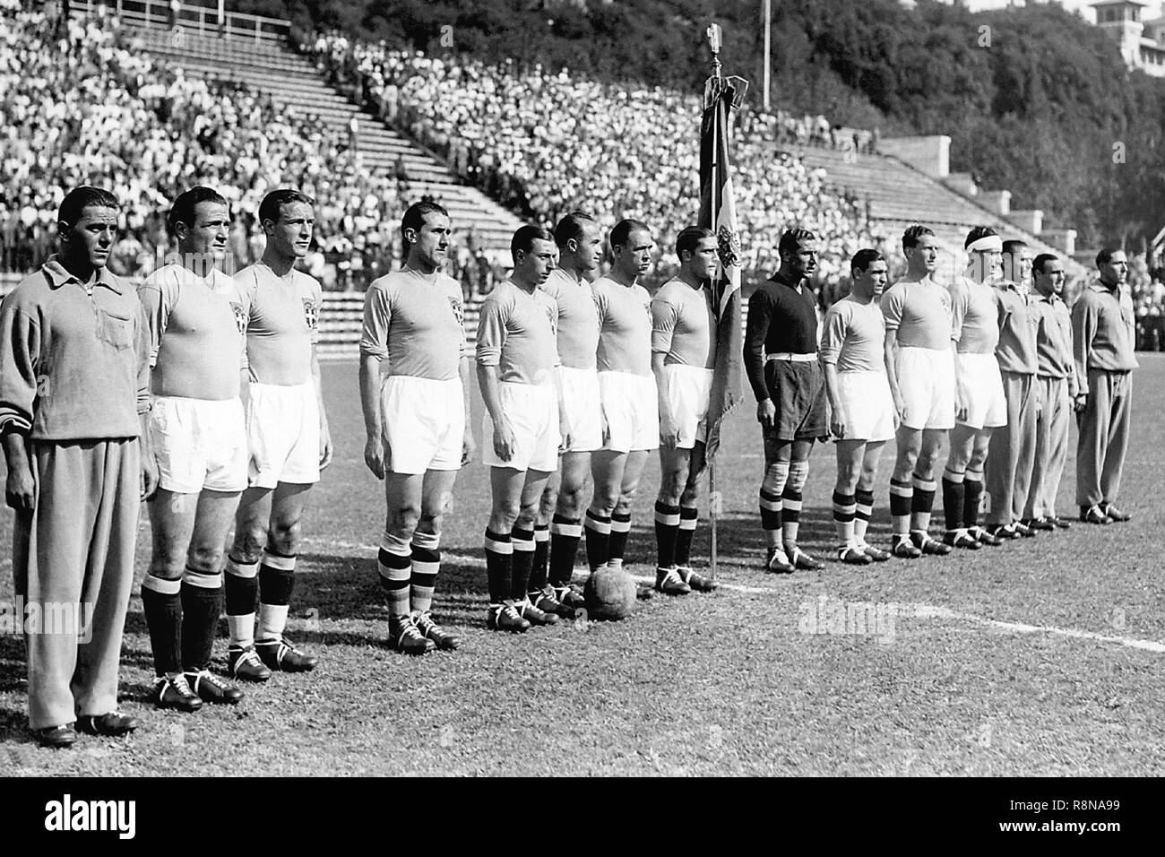 Rom, Italien. Juni, 10 1934. Die italienische Fußball-Nationalmannschaft während der letzten Italien - Tschechoslowakei. Stockfoto
