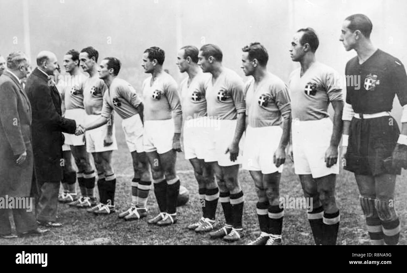 Rom, Italien. Juni, 1934. Die italienische Fußballmannschaft. Stockfoto