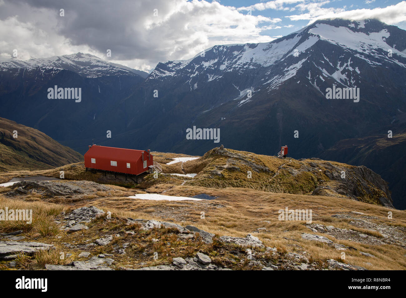 Französische Ridge Hütte, Mt Aspiring Nationalpark, Neuseeland Stockfoto