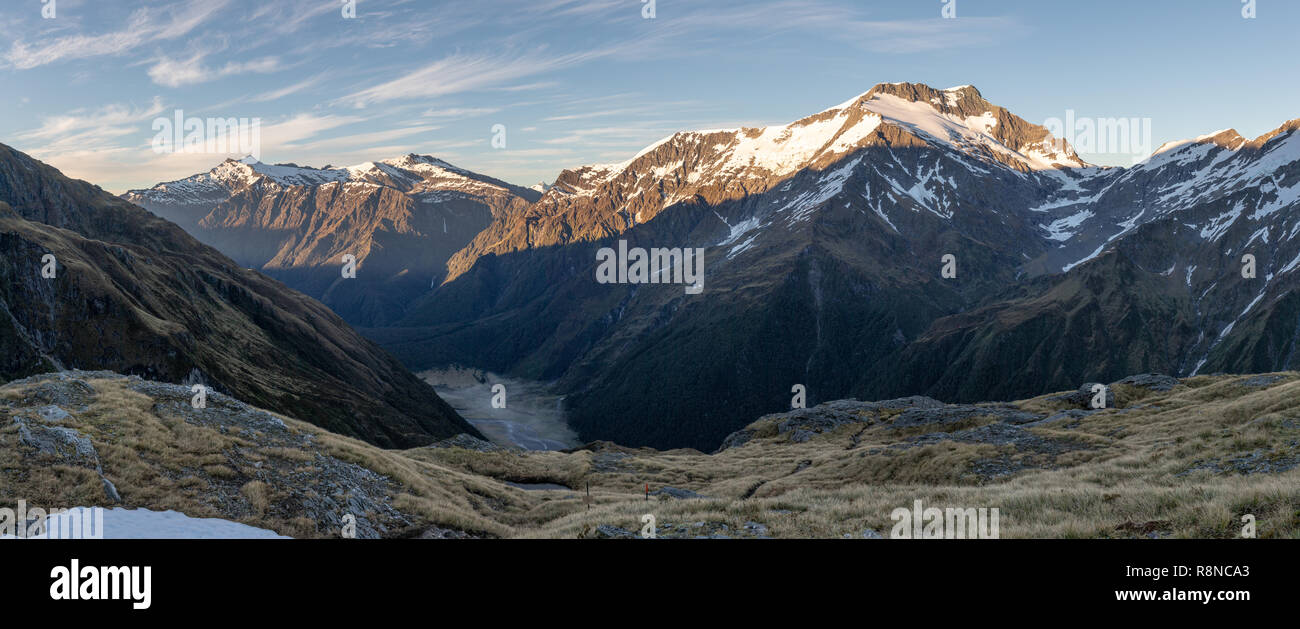 Blick vom französischen Ridge, Mt Aspiring Nationalpark, Neuseeland Stockfoto