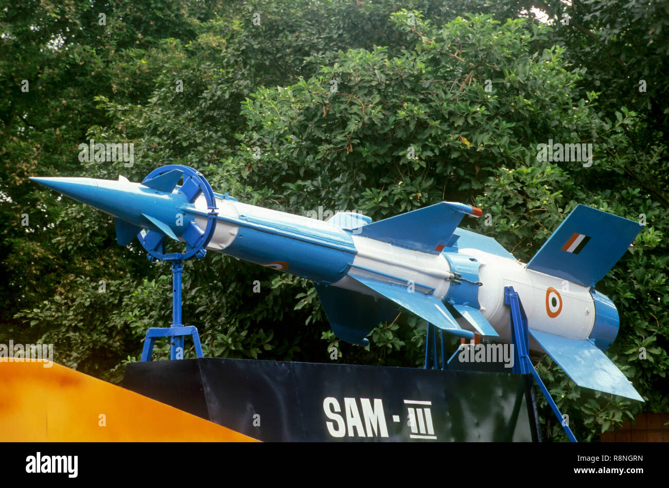 Oberfläche-zu-Sam-III-Rakete Anzeige am Tag der Republik, Marina, Chennai, Tamil Nadu, Indien Stockfoto