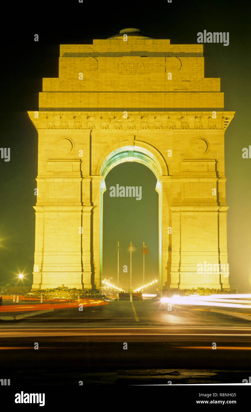 India Gate, Delhi, Indien Stockfoto