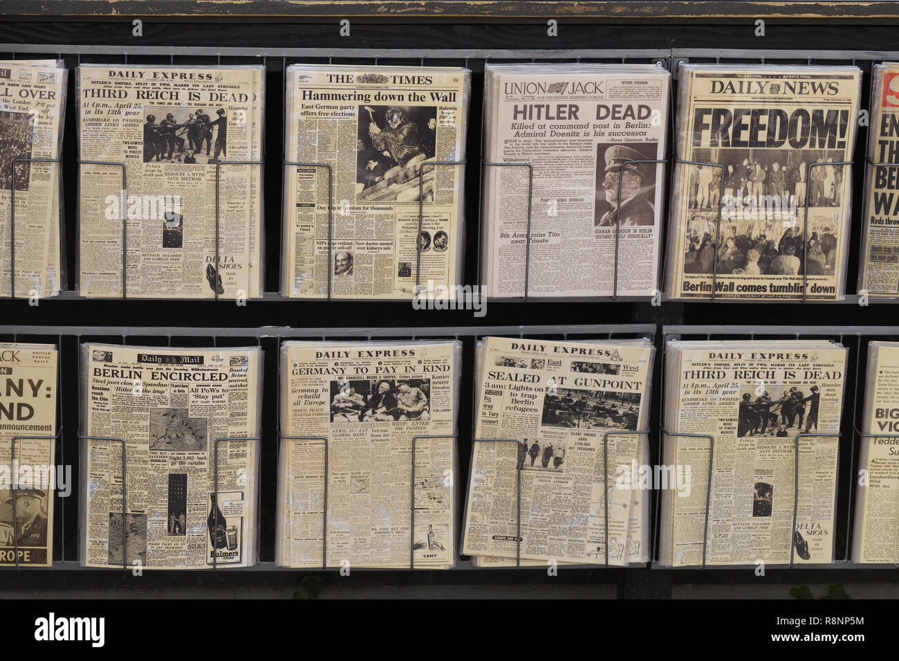 Tageszeitungen, Weltkrieg 11 Deutschland Stockfoto