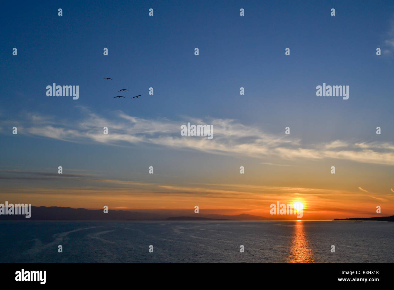 24:00 Uhr Sunset, Alaska Stockfoto