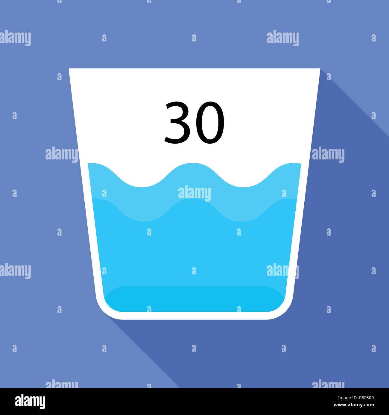 Waschen Bei 30 Grad Symbol Flacher Stil Stock Vektorgrafik Alamy