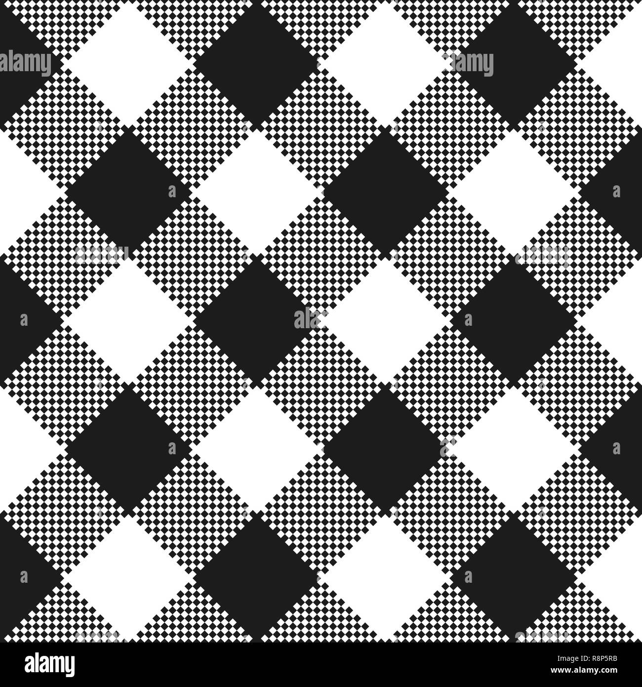 Schwarz und Weißen Stoff Textur. Vector Illustration. Flache Tischdecke Muster. Stock Vektor