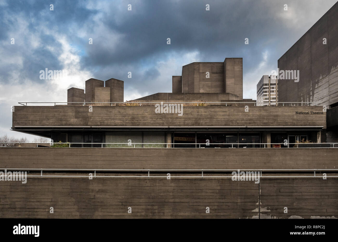 Das nationale Theater, Southbank, London, UK. Stockfoto