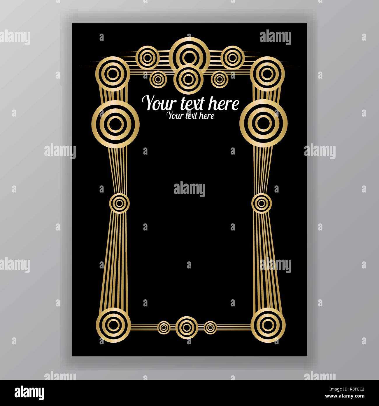 Art Deco Seite Schablone Gatsby Stil Fur Web Und Print Kreise Muster Mit Goldenen Linien Modernes Design Fur Menu Oder Flyer Luxus Gentel Stock Vektorgrafik Alamy