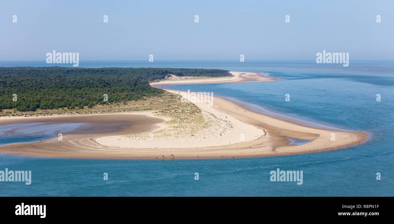 Frankreich, Charente Maritime, La Tremblade, der Pointe du Galon d'Or (Luftbild) Stockfoto