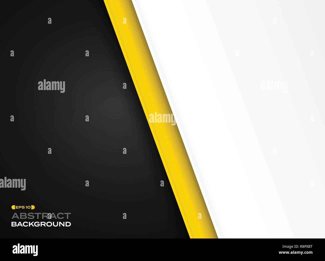 Zusammenfassung der futuristischen Technologie gelb schwarz weiß Hintergrund, Vector EPS 10. Stock Vektor