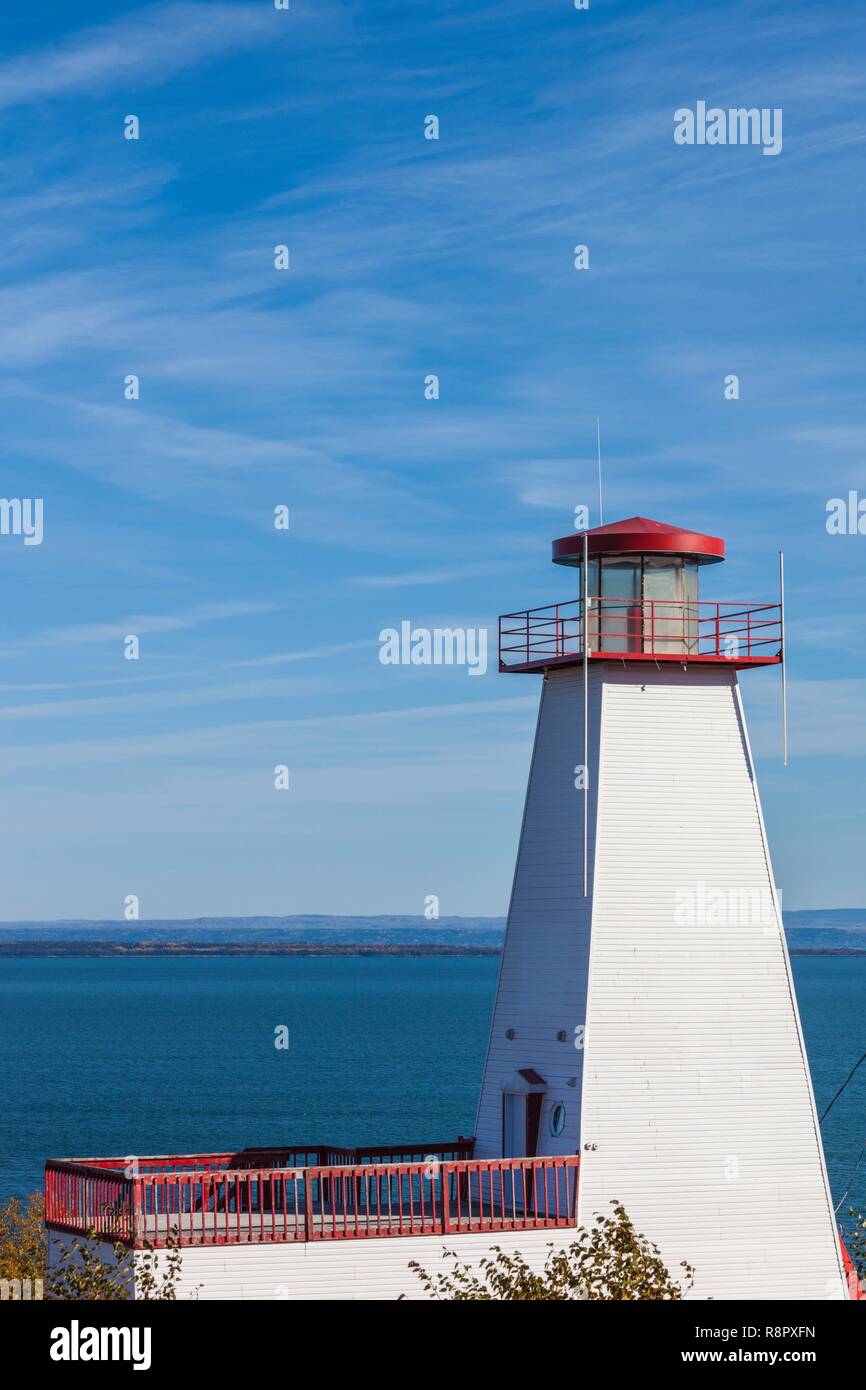 Kanada, Quebec, Capitale-Nationale Region Charlevoix, Saint Simeon, der alte Leuchtturm Stockfoto