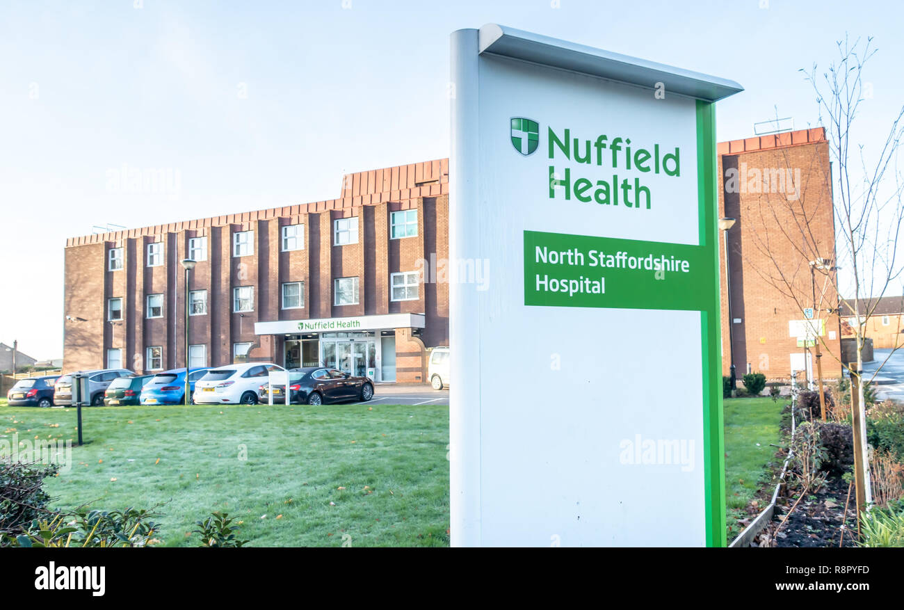 Der Nuffield Health Private Hospital in Newcastle-under-Lyme, Staffordshire Stockfoto