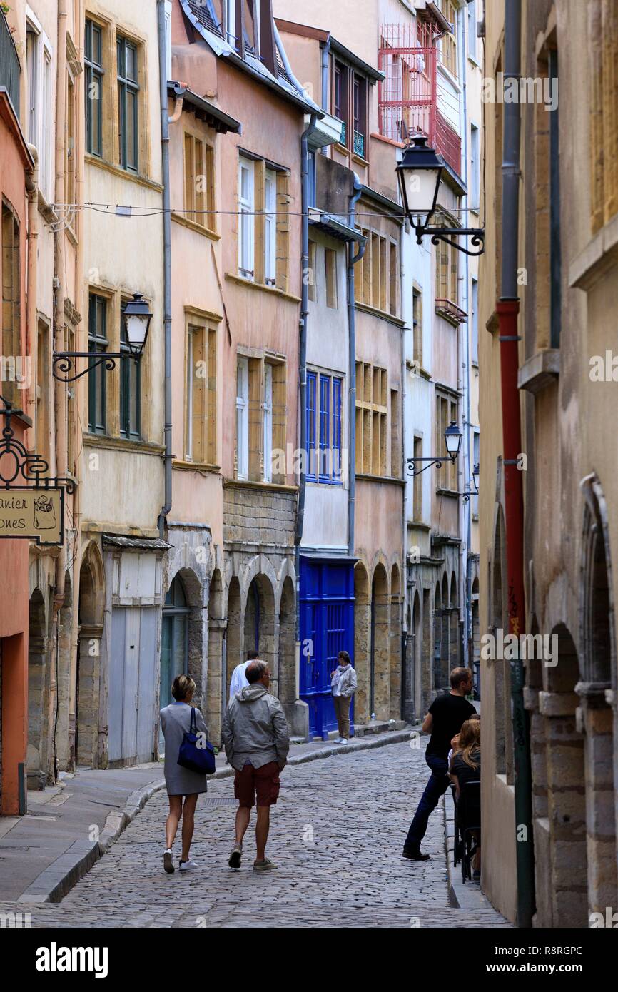 Frankreich, Rhone, Lyon, 5. Bezirk, Alten Lyon, historischen Stätten als Weltkulturerbe von der UNESCO klassifiziert, rue Saint Georges Stockfoto