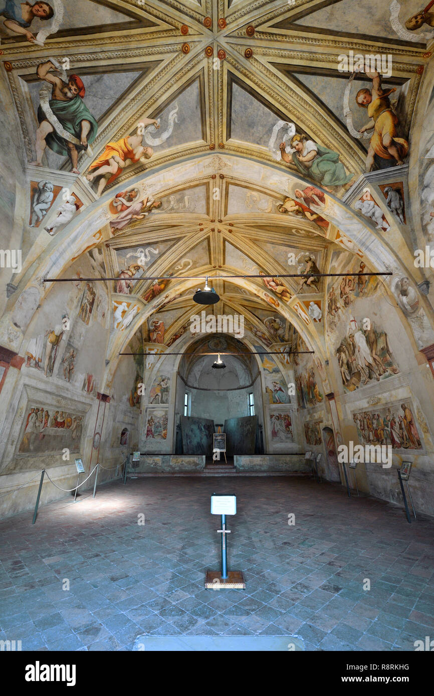 Italien, Lombardei, Lago d'Iseo See (Il Lago d'Iseo), Pisogne, Santa Maria della Neve, Fresken von Girolamo Romani sagt Romanino in 1534 Stockfoto