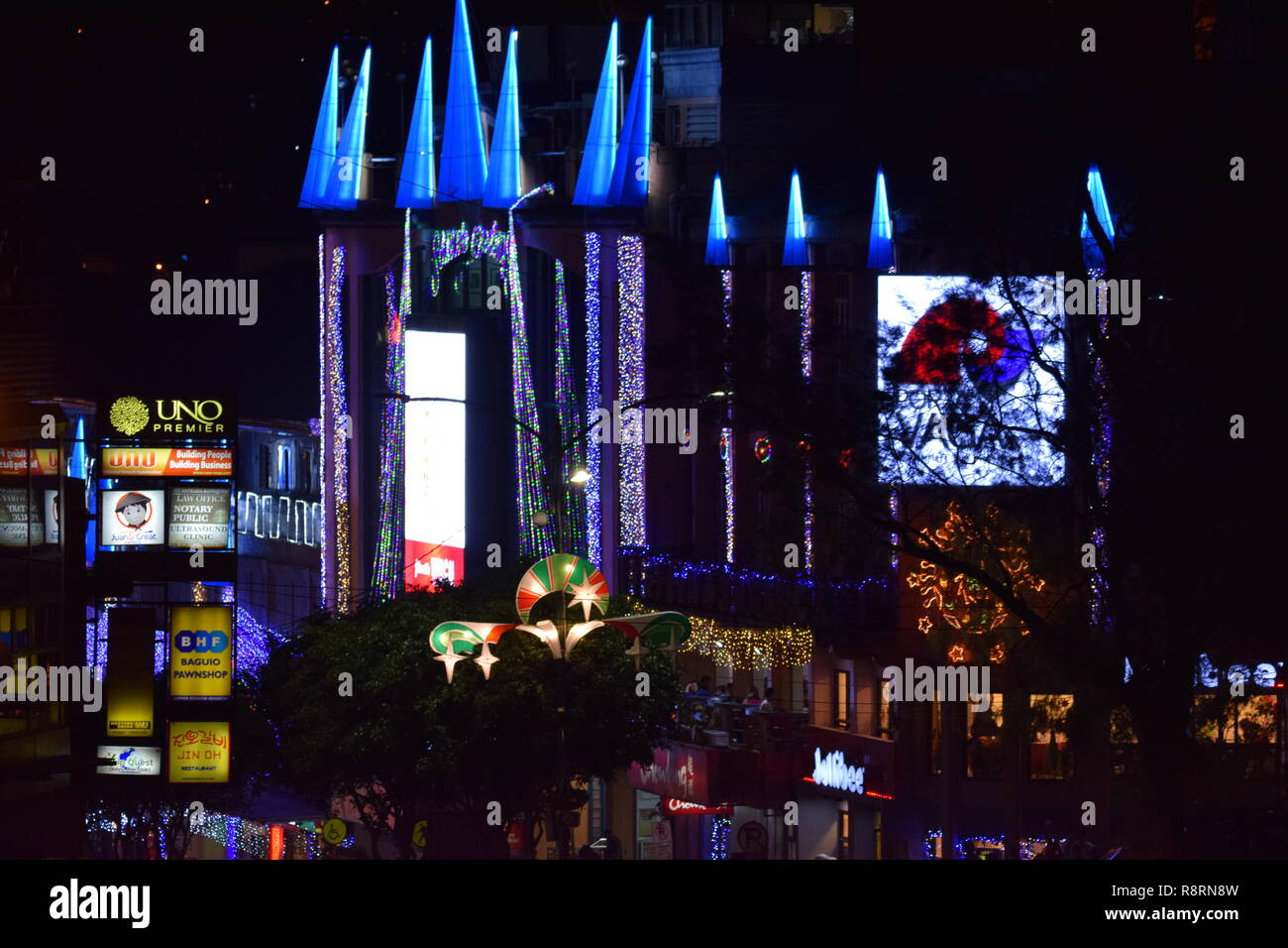 Baguio City 31.12.2018, feiern die Blousum Licht während der Nacht zeigen, Kick off der letzten Woche der Saison ein jährliches Festival Stockfoto