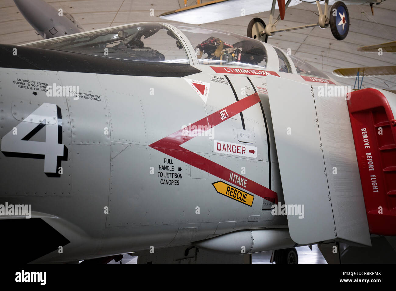 USAF F4 auf der Anzeige ay der American Air Museum Duxford, Großbritannien Stockfoto