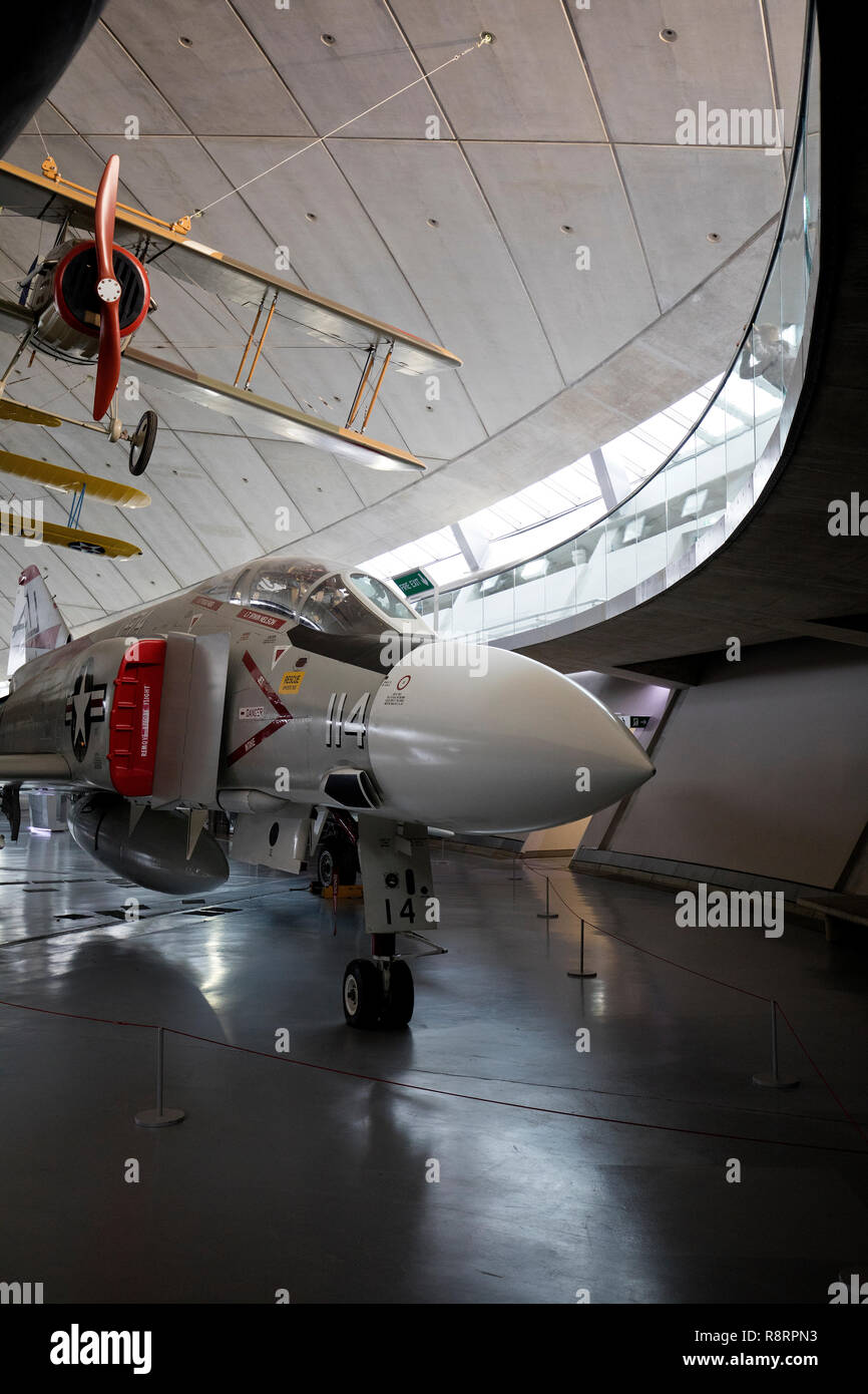 USAF F4 auf der Anzeige ay der American Air Museum Duxford, Großbritannien Stockfoto