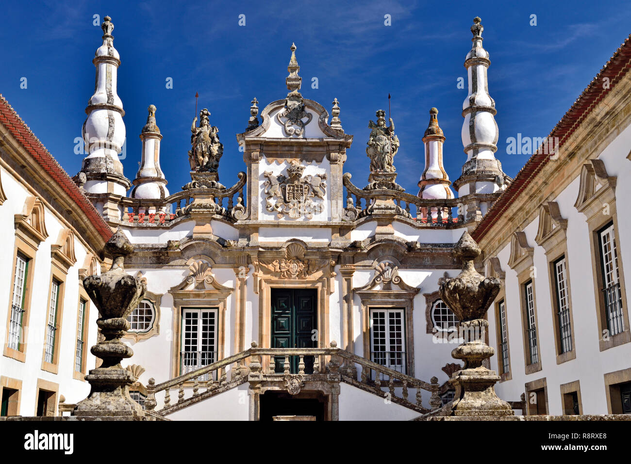 Barocke Fassade der Casa de Mateus Palast im nördlichen portugiesischen Vila Real Stockfoto