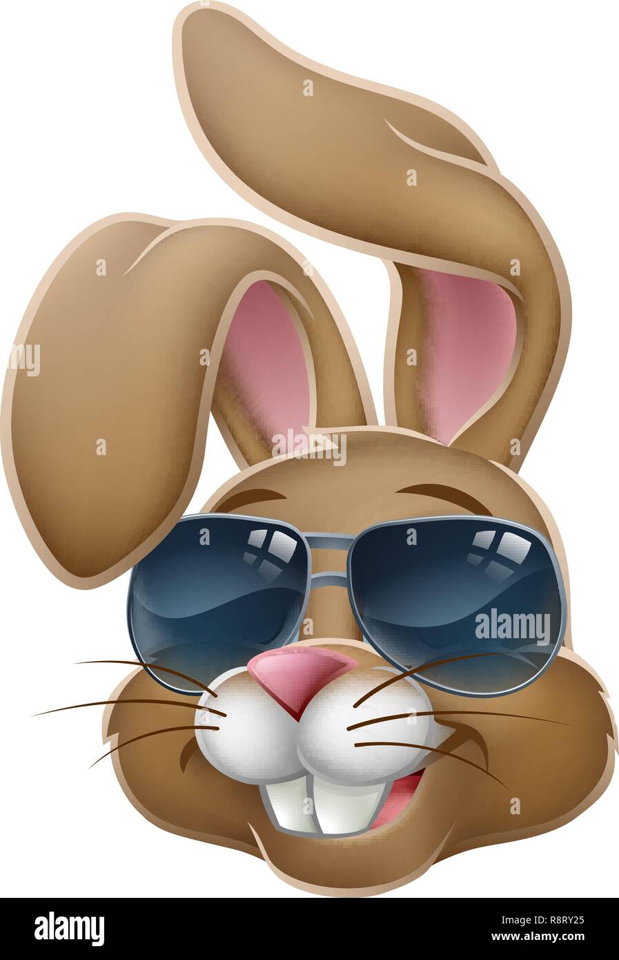 Cooler Osterhase Kaninchen in Sonnenbrille Cartoon Stock Vektor