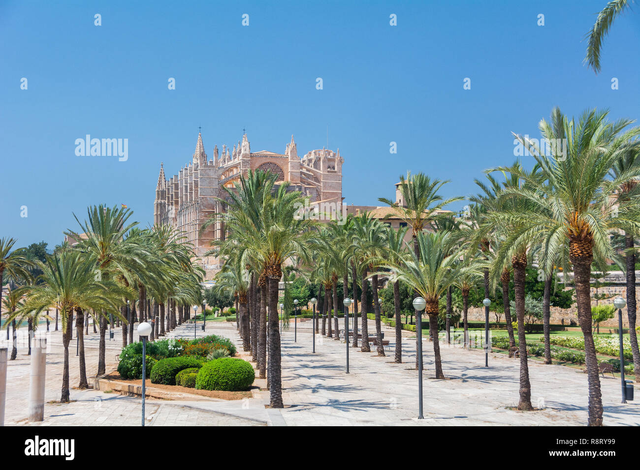 Palma de Mallorca, Balearen, Spanien - 21. Juli 2013: Kathedrale St. Maria von Palma (Kathedrale de Santa Maria de Palma de Mallorca) Stockfoto