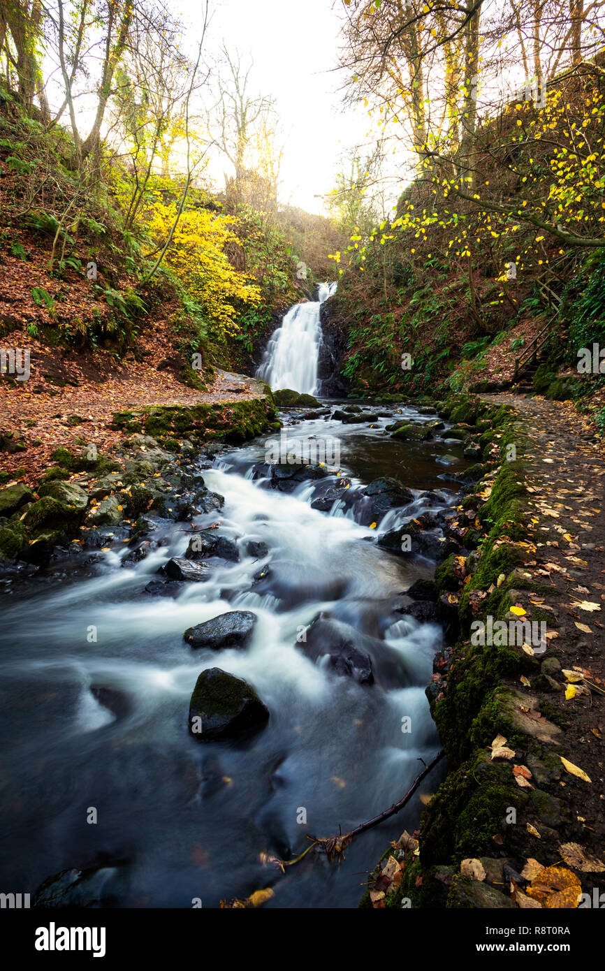 Wasserfall bei Glenoe in der Grafschaft Antrim Stockfoto