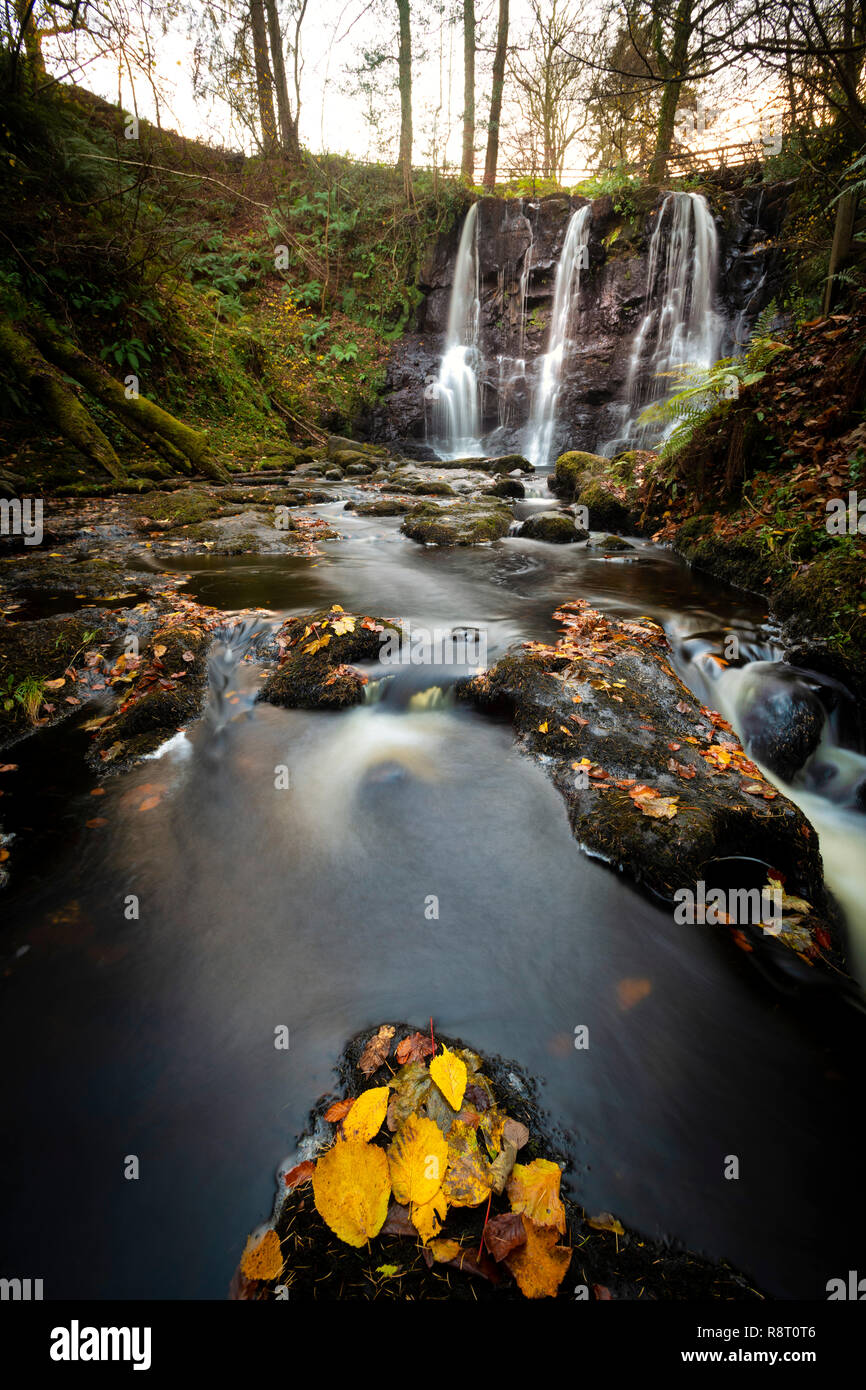 ESS-na-Crub Wasserfall, Glenariff Forest Park, County Antrim, Nordirland Stockfoto