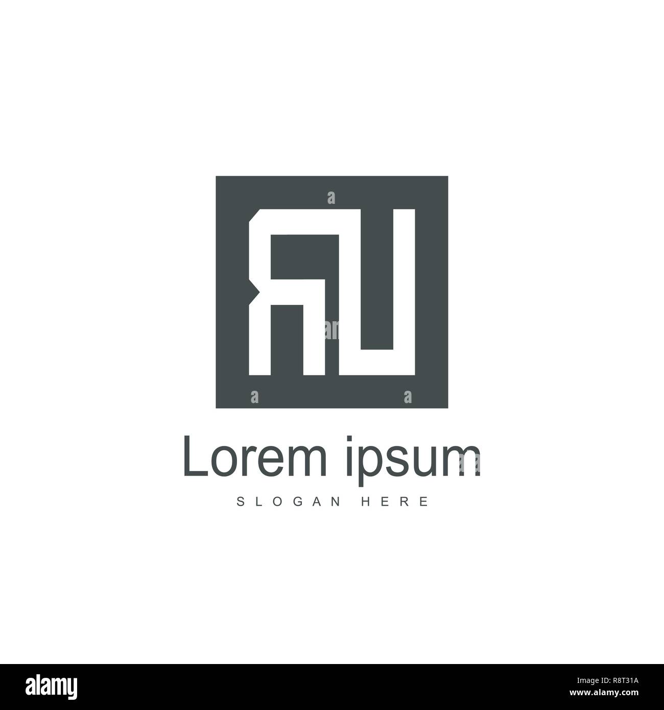 Anfangsbuchstaben RU Logo Vorlage Vektor Design Stock Vektor