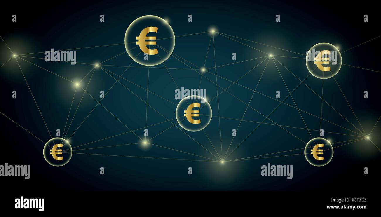 Digital Network euro Transaktion Hintergrund Vektor-illustration EPS 10. Stock Vektor