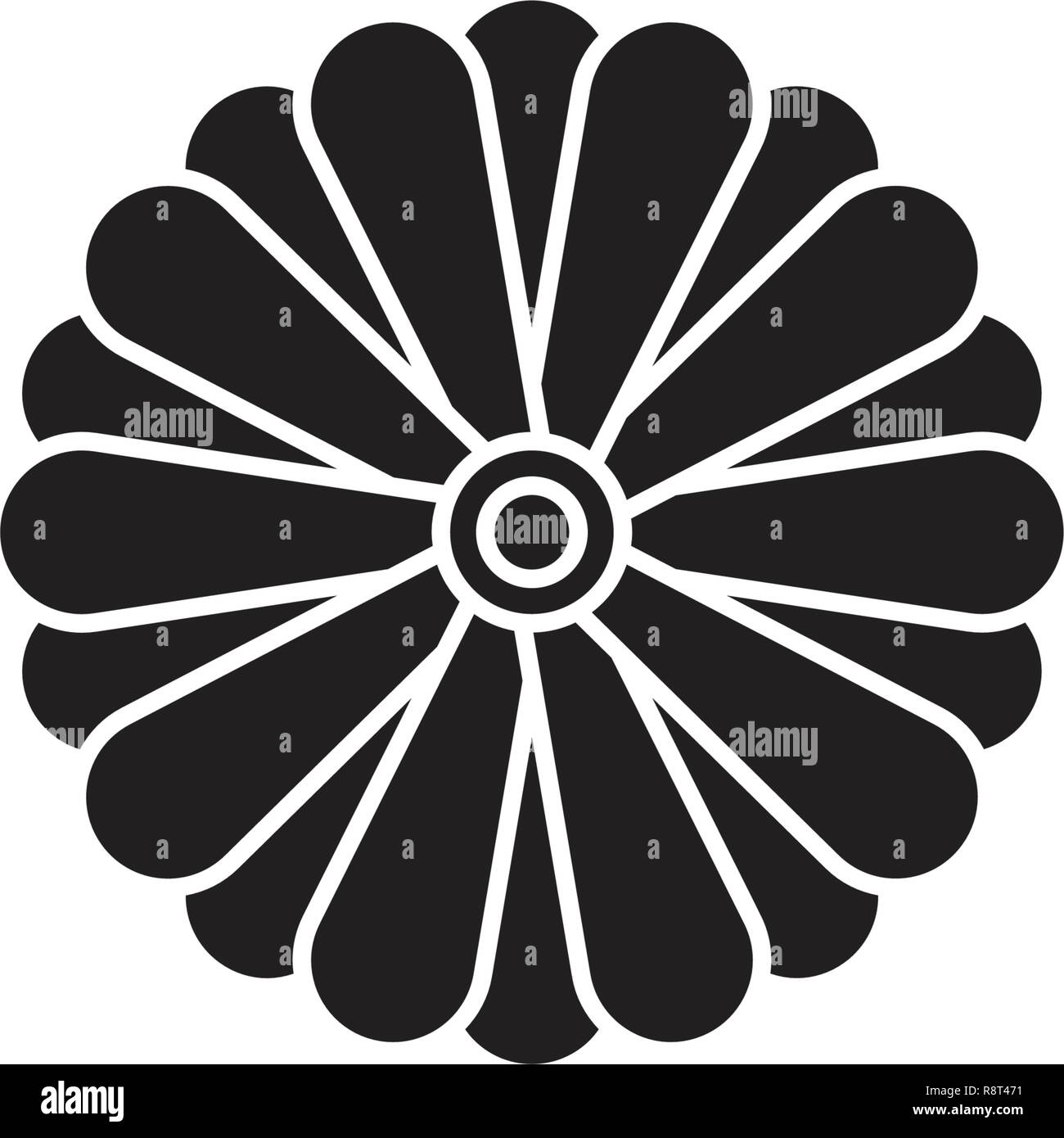 Aster Blume schwarz Vektor Konzept Symbol. Aster Blume flachbild Illustration, Zeichen Stock Vektor