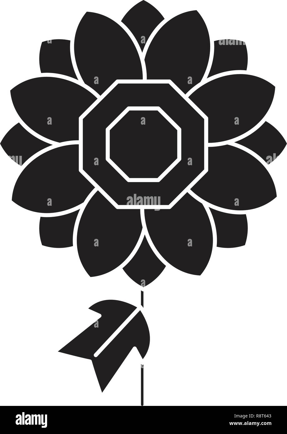 Dhalia schwarz Vektor Konzept Symbol. Dhalia flachbild Illustration, Zeichen Stock Vektor