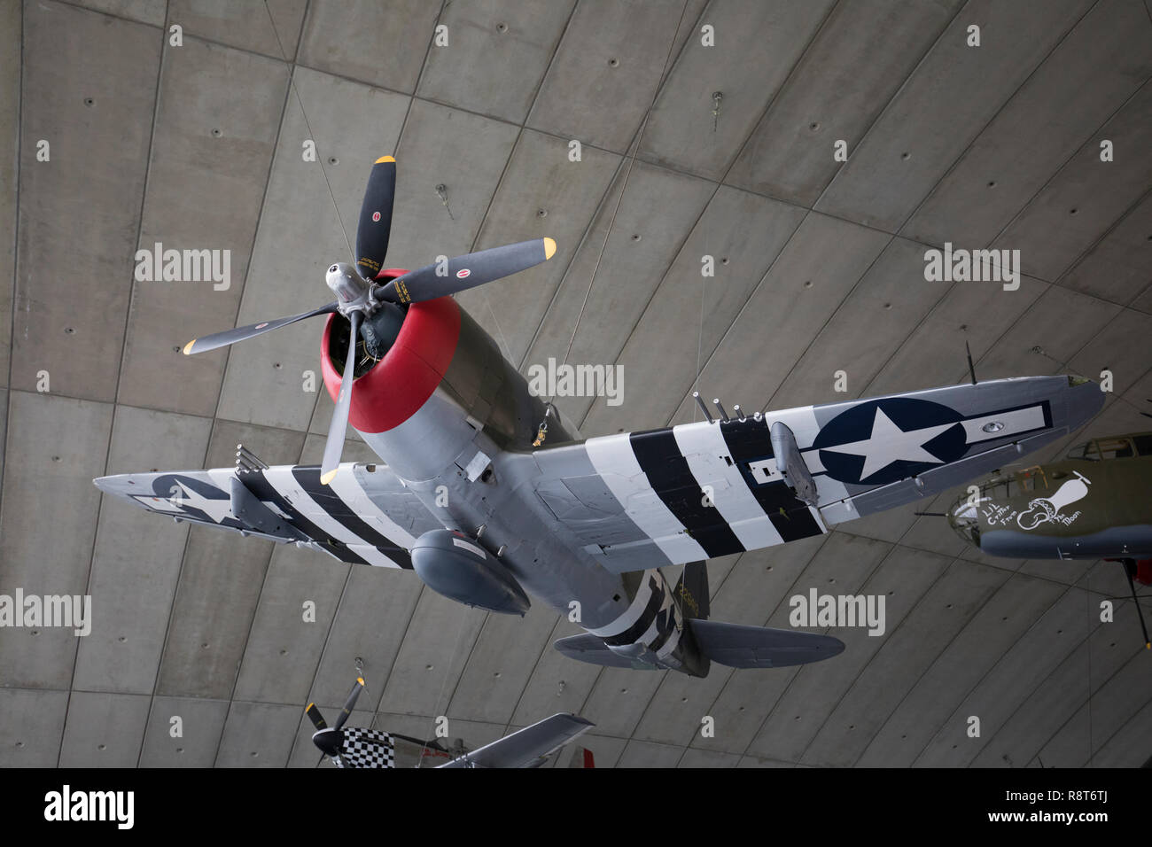 Republik P-47 Thunderbolt im American Air Museum Duxford, Großbritannien Stockfoto