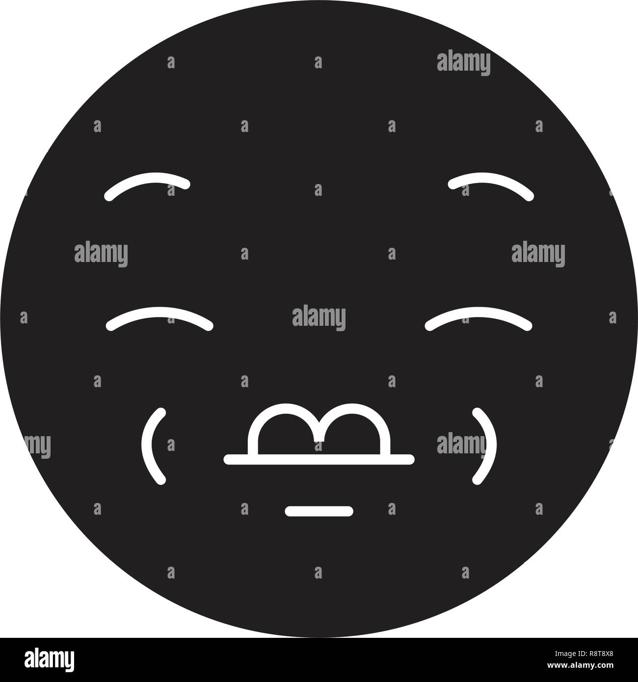 Küssen emoji schwarz Vektor Konzept Symbol. Küssen emoji Flachbild ...