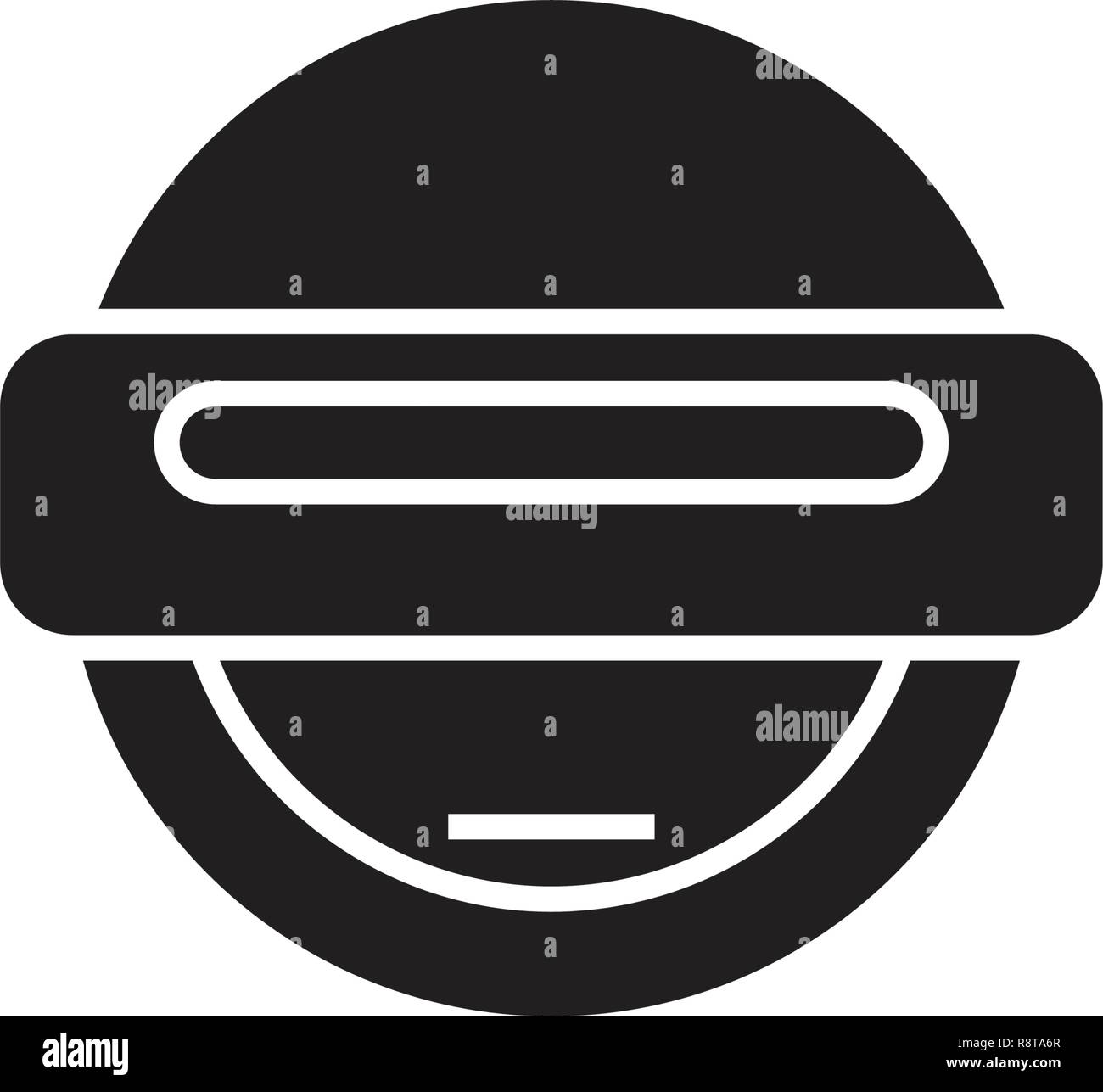 Roboter emoji schwarz Vektor Konzept Symbol. Roboter emoji Flachbild Illustration, Zeichen Stock Vektor