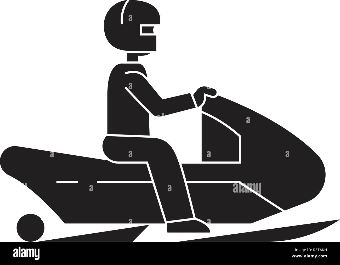 Snowmobile schwarz Vektor Konzept Symbol. Snowmobile flachbild Illustration, Zeichen Stock Vektor