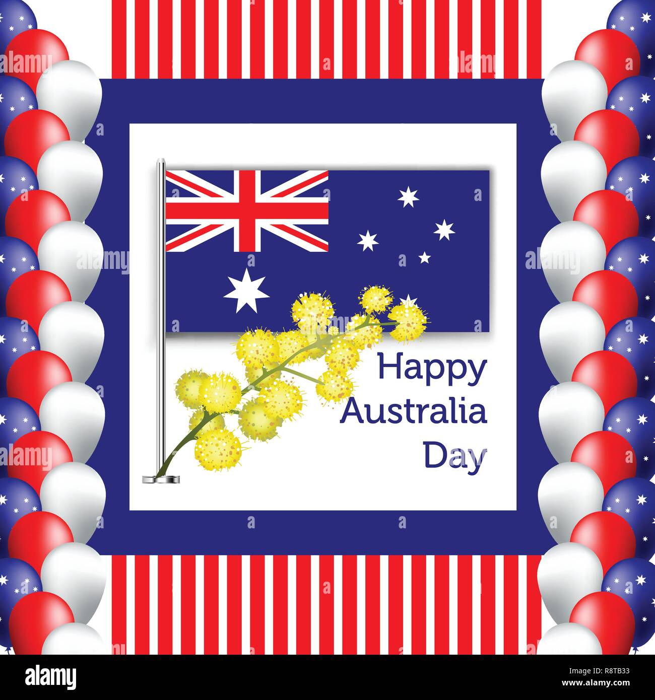 Gerne Australien Tag Plakat. festliche Kranz mit Blumen und Blätter Stock Vektor