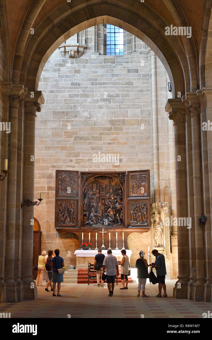 Deutschland, Bayern, Oberfranken, Bamberg, als Weltkulturerbe von der UNESCO, die Kathedrale (Dom), Marienaltar (Krippe Altar), Veit Stoss, 1520-23 Stockfoto