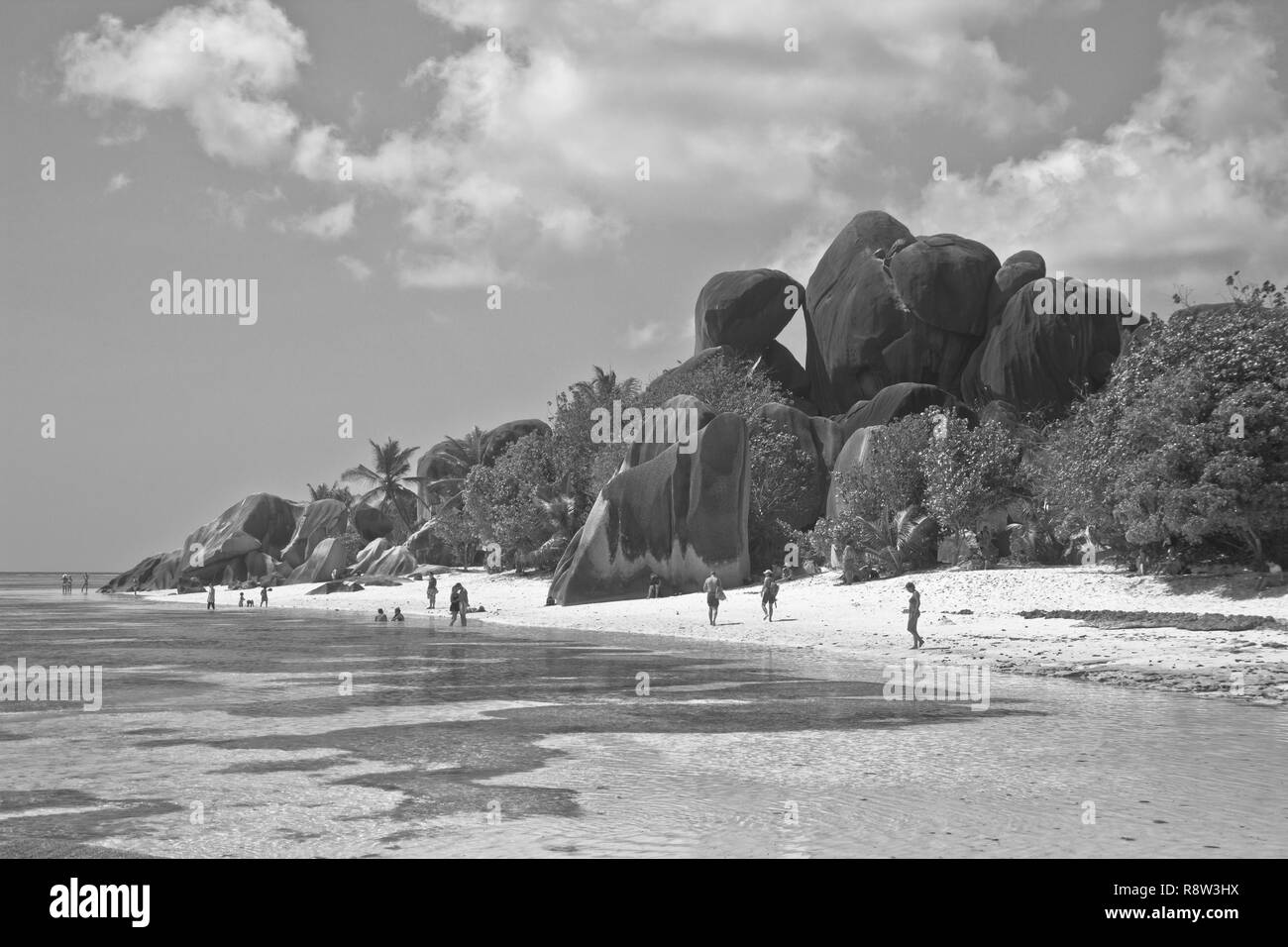 Anse Source D'Argent, La Digue-World-berühmten Strand, und eine der am meisten fotografierten Orte in der ganzen Welt dank seiner erstaunlichen natürlichen Schönheit Stockfoto