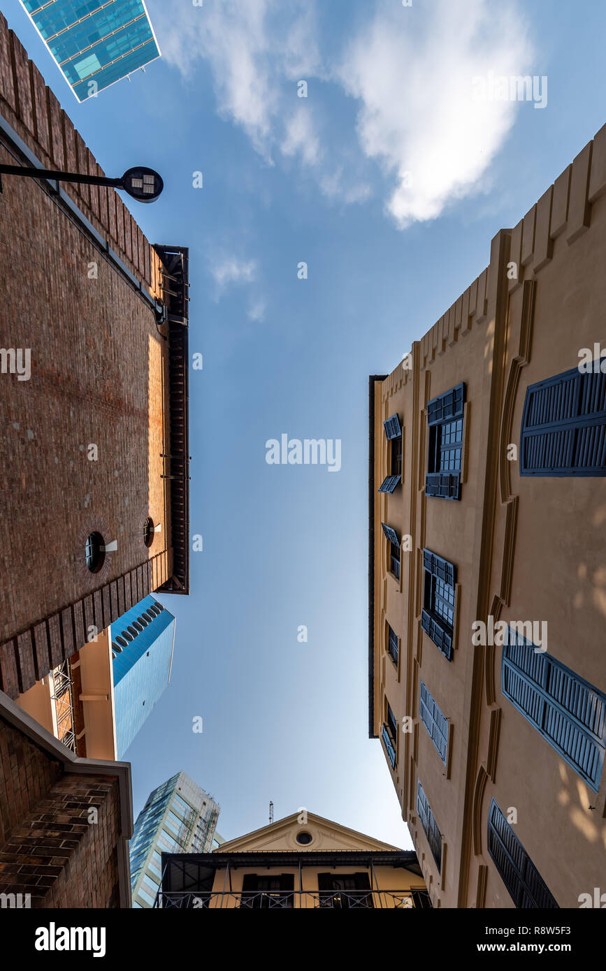 Central, Hong Kong - 20 Sep ,2018: Schöne Architektur der renovierten ehemaligen Zentralen Polizeistation Compound in der Tai Kwun Zentrum für Herita Stockfoto