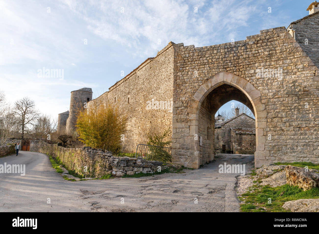 Frankreich, Aveyron, Causses und Cevennen, mediterranen Kulturlandschaft Agro-weidewirtschaft, als Weltkulturerbe von der UNESCO, der Causse du Larzac, Stockfoto
