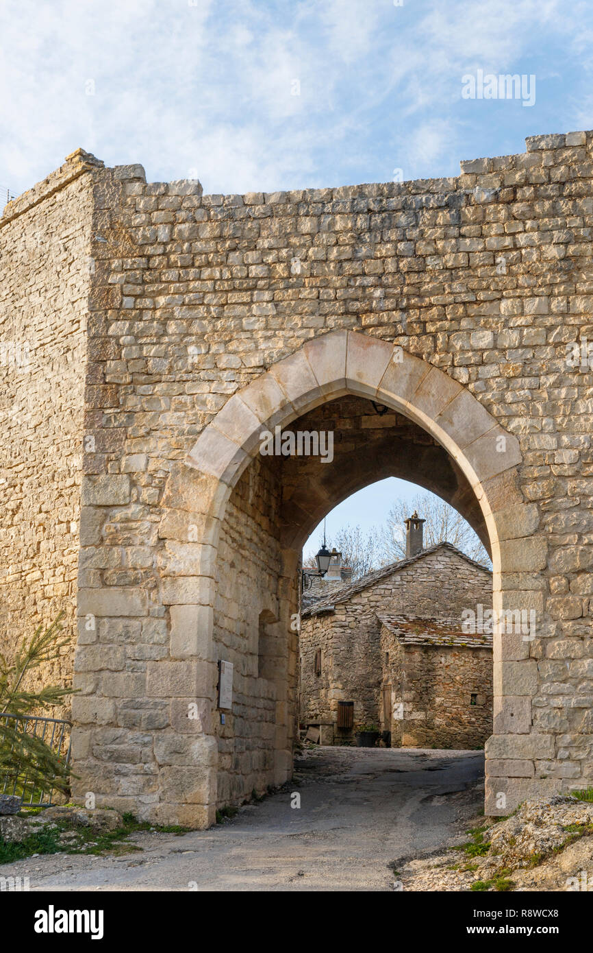 Frankreich, Aveyron, Causses und Cevennen, mediterranen Kulturlandschaft Agro-weidewirtschaft, als Weltkulturerbe von der UNESCO, der Causse du Larzac, Stockfoto