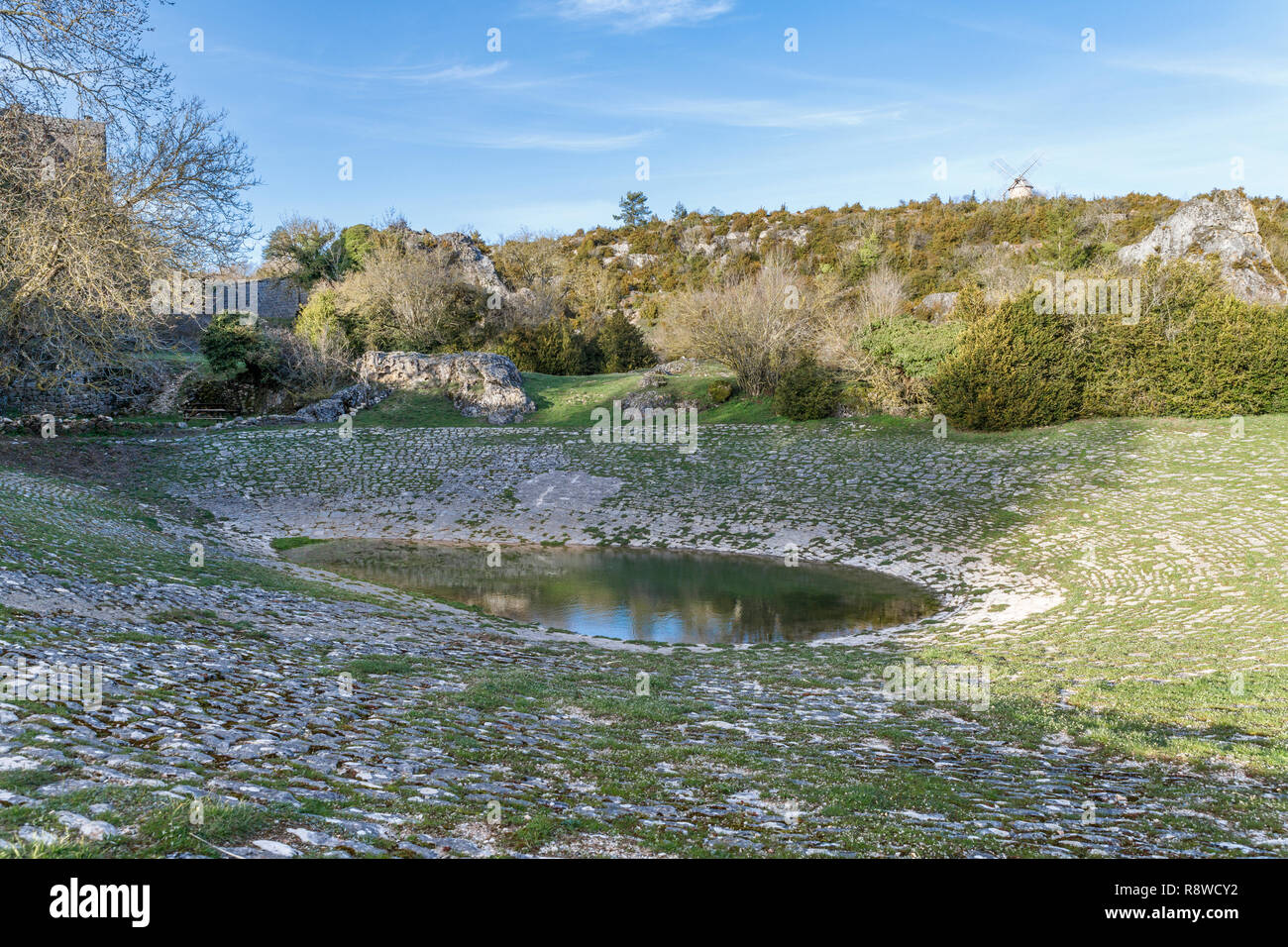 Frankreich, Aveyron, Causses und Cevennen, mediterranen Kulturlandschaft Agro-weidewirtschaft, als Weltkulturerbe von der UNESCO, der Causse du Larzac, Stockfoto