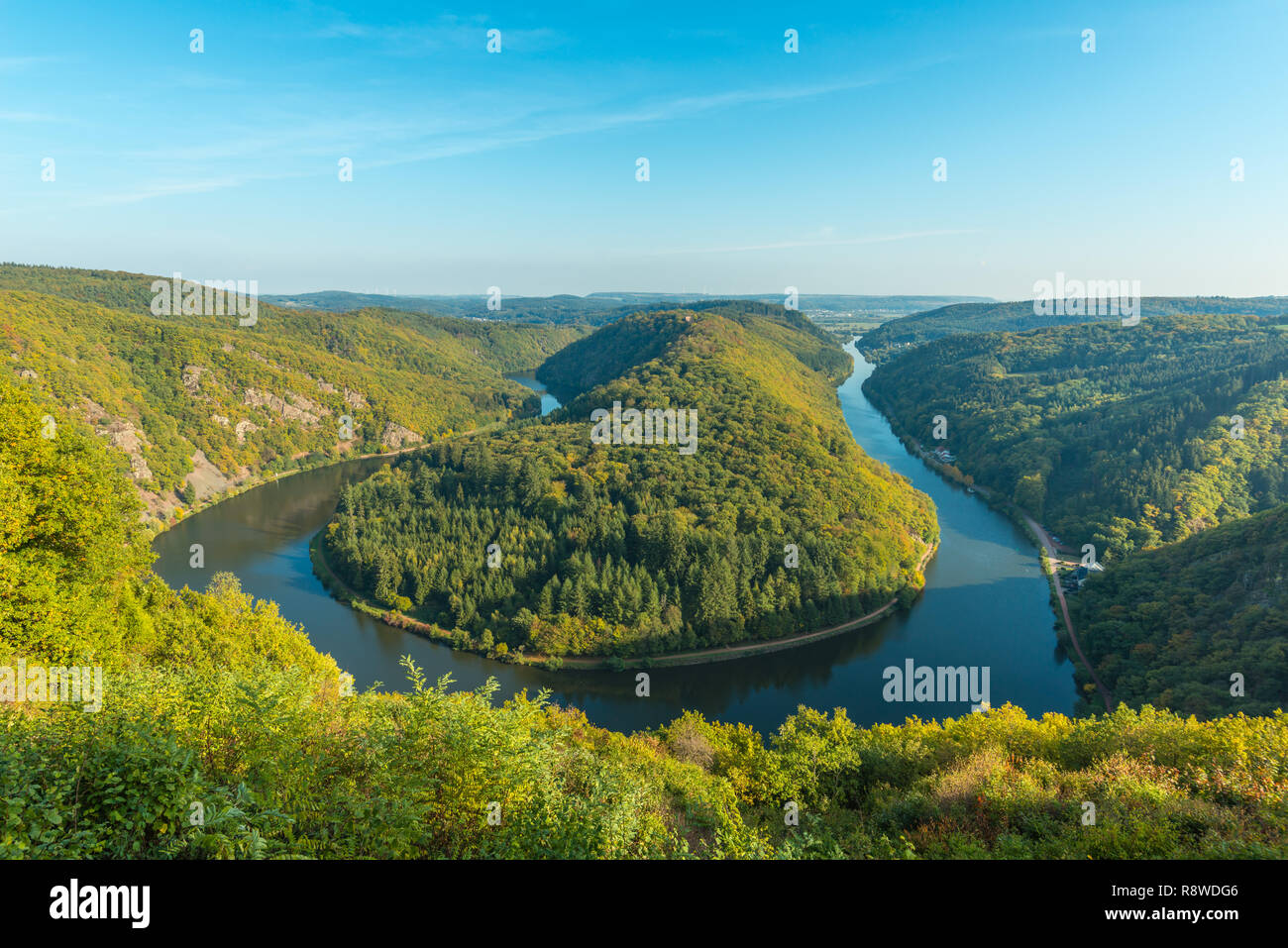 Saar, Saar-hang in Mettlach Merzig-Wadern, Saarland, Deutschland, Europa Stockfoto