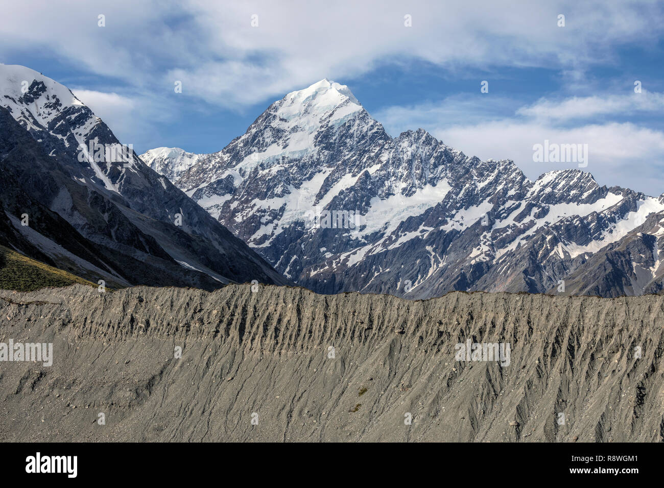 Mount Cook, Lake Pukaki, Canterbury, Südinsel, Neuseeland Stockfoto